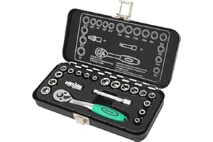 Marca Amazon - Denali - Juego de llaves hexagonales con estuche de transporte, 20 unidades (1/4” - 60 mm)