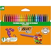 BIC Kids Ceras de Colores para Ni&ntilde;os, &Oacute;ptimo para material escolar,Plastidecor, Colores Vivos Surtidos, Ideal para colorear,
