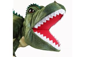 LOMTRATS Dinosauri Marionette a Mano per Bambini,Triceratopo e Tyrannosaurus Rex con Bocca Aperta,per Raccontare Storie,Insegnare,Regali di Compleanno