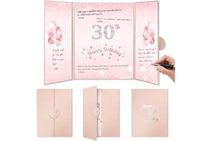 TTNOOK Rose Gold 30th Birthday Decorations for Women, Creative 30th Birthday Guest Book Signature Book Poster, 30th Anniversary Decorations Great Cheers to 30th Birthday Gifts Signing Card for Women