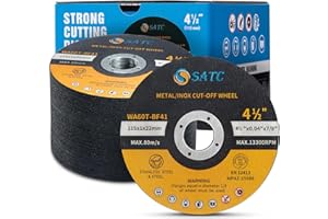SATC 115mm Cutting Discs 50-Peice for Angle Grinder Durable Metal Cutting Disc Ultra Thin 1mm for Fast & Precise Cutting of Steel, Iron, Aluminum, & Ferrous Metals