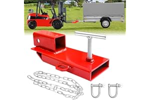 BESTZHEYU Forklift Trailer Hitch Attachment, EBESTTECH 1PC 2" Receiver Trailer Towing Adapter with Chain Red