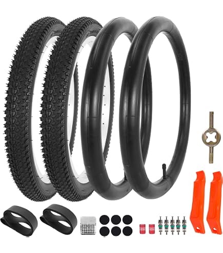 YunSCM 18 Zoll Fahrradreifen & Schläuche Set – 2x Faltbarer Reifen 18x2.40 + 2x Schlauch 18"