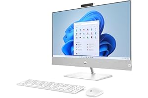 HP0Q5 HP Pavilion All-in-One komputer stacjonarny, 27" wyświetlacz QHD, AMD Ryzen 7 5700U, 16 GB DDR4 RAM, 1 TB SSD, karta graficzna AMD Radeon, Windows 11 Home, QWERTZ, biały