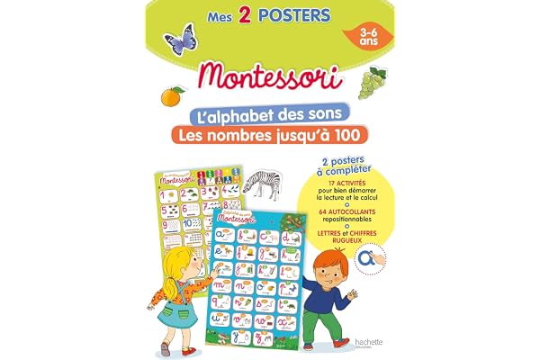 Mes 2 poster Montessori: L'alphabet des sons ; Les nombres jusqu'à 100