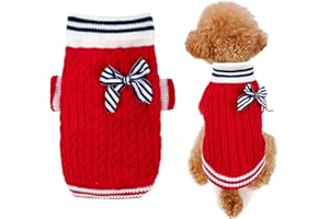 KAKET Dog Jumpers, Soft Warm Dog Sweater Pet Pullover Sweatshirt, Vest Sweaters for Puppy Kitten Yorkie Chihuahua (Red, M)