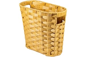 SUNNYNEST Wicker Waste Paper Bin Trash Can Woven Wicker Waste Basket,Bohemian Basket,Durable Natural Fiber Bin for Bedroom Office Laundry Storage (Waste Paper Bin without Lid)