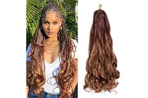 WoWCFyyds 8 opakowań francuskich warkoczy kręconych włosów, 61 cm, luźne fale, spiralne, kręcone, 75 g/opakowanie, miękkie francuskie loki, syntetyczne włosy do warkoczy (33/30#)