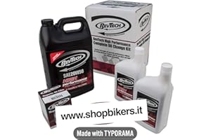 GZM Kit Tagliando Manutenzione Completo Olio 20w50 Originale Genuine Revtech Performance per Harley Davidson Touring Softail Dyna Primaria Trasmissione Filtro Fat Boy Electra Glide Street Bob