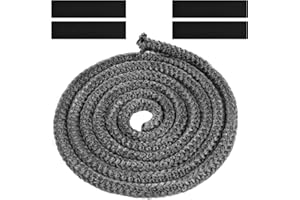Flintronic Stove Rope, Heat Resistant Rope Seal Replacement Gasket with 4 Tapes, Sealant Strip Fire Rope for Wood Burning Stovee, Chimney, Fireplaces, Oven Door (Φ: 12 mm, Length 2.5 m)