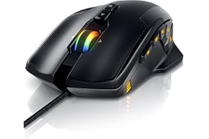 CSL-Computer Mouse Gaming Professionale Titanwolf Specialist - 10800 dpi - MMO -12 Tasti programmabili - Mouse da Gioco Alta Precisione - MMO - CD Software - LED USB Dorata