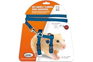 ICA DA977 Hamstergeschirr und Leine, Blau