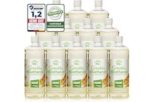 ‎KIESELGREEN KieselGreen Bioethanol 12 x 1 Liter mit Duft für Ethanol-Kamin, viele Sorten - Bio Ethanol als Raumduft in vielen Duftnoten - Parfüm für Bio Ethanol Kamin Indoor oder Bioethanol Tischfeuer (N)