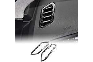 KUNGKIC For BMW 1 Series F40 / 2 Series F44 2020-2024 Accessories Carbon Fibre Interior Trim Car Side Air Conditioning Outlet Vent Cover Self-adhesive Decal Cool Auto Parts RHD (Black)