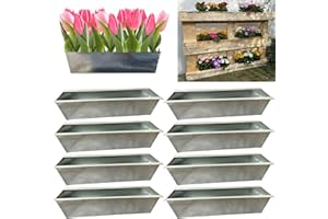 ‎HOSSI'S WHOLESALE Hossi's Wholesale 8er Set Zink Paletten Blumenkästen - Einsatz 38cm groß Silber - aus Metall verzinkt - Zinkkasten Pflanzkasten Balkonkasten Blumentopf für Europaletten