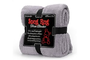 Snug Rug fioletowo-szara narzuta na sofę, przytulny koc polarowy, oryginalny, luksusowy, wysokiej jakości kożuszek sherpa, ciepły polar, 127 x 178 cm