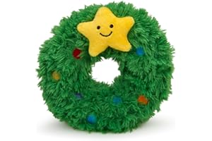 Petface Remy Wreath Plush Christmas Dog Toy with Built-In Squeaker