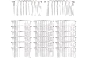 YOOSIT Lot de 20 peignes à cheveux à 20 dents en métal argenté, doré, noir, pinces à cheveux torsadées pour mariage, voile de mariée, accessoires décoratifs pour chignon (argenté)