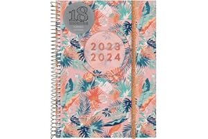 Finocam - Agenda Espiral 18 mois 2023 2024 Semaine sur 2 pages Présentation horizontale Juillet 2023 - Décembre 2024 (18 mois) Girl International