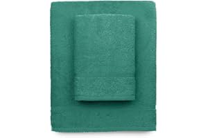 zer0bed, Asciugamani Bagno Verde Acqua, Set 2 Asciugamani Bagno, Asciugamano Viso, Asciugamano Bidet, Tinta Unita, Verde Acqua, 100% cotone, Set 2 pezzi