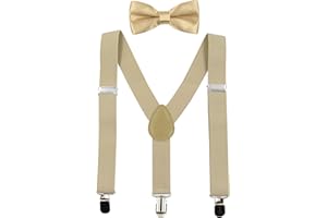 HANERDUN Bretelles pour Enfants Nœud Papillon Ensembles Bretelles Ajustables en Y avec Variété Couleurs pour les Bébé de 1 à 10 Ans