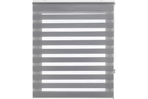 Blindecor Lira estor enrollable noche y día, color Gris plata, estor de 170 x 180 cm (ancho x alto). Tamaño de la tela 167 x 175 cm. Estores noche y dia elegantes