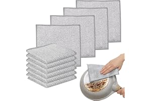 Azxndy 10Pack Double Silver Ply Wire Dish Cloths, Wet and Dry Multi-Purpose Mesh Scrubs Wire Dish Cloth, Kitchen Helper, Reusable Anti-Scratch Rags for Kitchen and Life