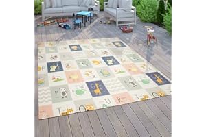 Paco Home Tappeto Gioco Bambini Gattonare Bebè Pieghevole Lavabile Reversibile Animale, Dimensione:150x200 cm, Colore:Bianco