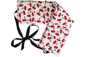 GIRAFFENLAND Cuscino con noccioli di ciliegia (65x15cm, cherry-white, 7 compartimenti con banda da legare) Cuscino termico, Fascia schiena, lombare e pancia