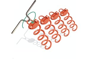riijk Ancoraggi a Terra in Acciaio da 1 cm Ø per Trampolino e Altalena | 4 pz. + Aiuto a Vite | Ancoraggi di Sicurezza | per Una Presa Extra Sicura | Ancoraggi in Colore Segnale | Pioli a Terra