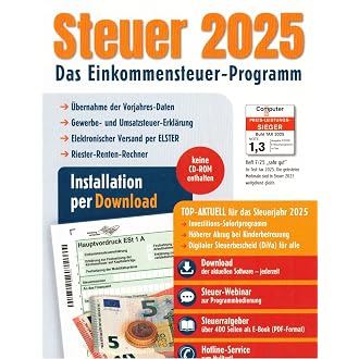 Aldi Steuer 2025 für die Steuererklärung 2025 am PC. ELSTER Klar Strukturiert Steuerprogramm Installieren ohne CD-Laufwerk und freischalten per Aktivierungscode - View 8