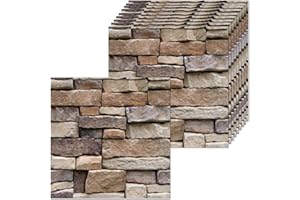 YapitHome 10 Pezzi Pannelli Muro,30x30cm Carta da Parati Autoadesiva,3D Pannelli Autoadesivi da Parete per Soggiorno,Bagno,Cucina,Ufficio,TV Sfondo