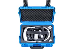 Lykus Titan OQ200 Valise Sac Case (Bleu) étanche pour Quest 3S/Quest 3/Quest 2, Adapté à la Sangle d'élite, Meilleure Protection [Valise Uniquement]