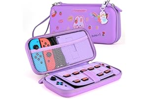 YK YOUNIK Younik Étui pour NS Switch, 15 en 1 Voilet Kit d'Accessoires Comprenant Un Etui de Transport pour Switch, Un Support Réglable, Un Etui de Protection pour Console Switch et J-Con