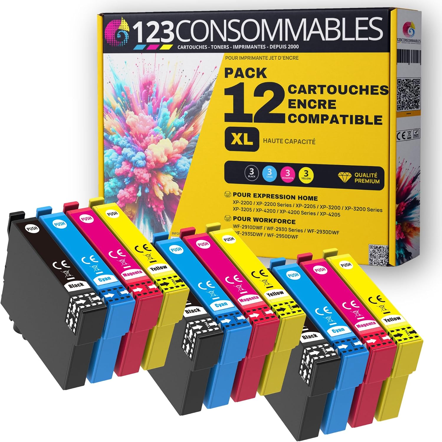 Test Complet & Analyse de Fiabilité : 123CONSOMMABLES - Pack 12 Cartouches Encre po