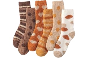 ILovDaisy Kuschelsocken Damen 5/6 Paare Warme Flauschige Socken, Weihnachtssocken, Dicke Wintersocken Haussocken, Kuschel Bettsocken Schlafsocken Thermosocken für Weihnachten als Geschenke