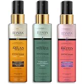 Elysian Essence 3&rsquo;l&uuml; Sıvı Sa&ccedil; Kremi Seti - Biotin &amp; Collagen - Organik Argan &amp; Keratin - Biberiye &amp; &Ccedil;ay Ağacı Durulanmayan, S