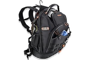 WELKINLAND 77-Pockets Tool backpack, Tool backpack for men, HVAC tool bag backpack, Electricians backpack tool bag, Large electrician backpack, Tool backpack for electricians, Tool backpack for construction