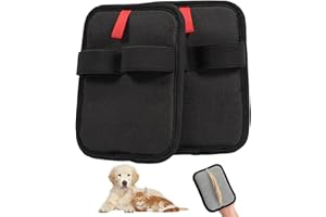 VAUKI 2 Stück Pet Hair Remover Glove,Fellmagnet Handschuhe, Doppelseitige Fellpflegehandschuh für Pets, Wiederverwendbare Statische Tierhaarentfernung Handschuhe, zum Waschen, Hair Removal, Fellpflege