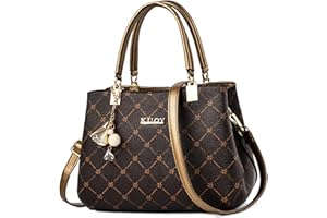 FORRICA Borsa a Mano Donna Borsa a Tracolla Squisito Ciondolo Borsetta Elegante Foglia di Acero Borse a Spalla Pelle PU Manico Bronzato A