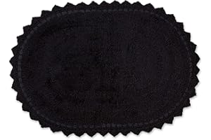 DII Crochet Collection Dwustronna mata łazienkowa, mała, owalna, 43 x 61 cm, czarna