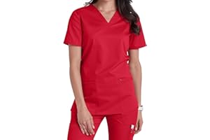 CARE SMART UNIFORM V-Neck Top with Badge Loop