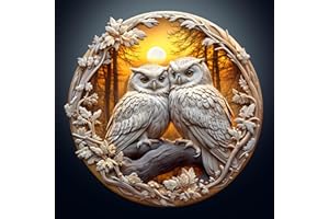 CHARMIBLE Puzzle in legno per adulti, 300 pezzi, con gufo 3D, puzzle in legno, 34 x 33,5 cm, puzzle in legno irregolare, unici a forma di animale, per adulti, bel regalo per la famiglia e gli amici