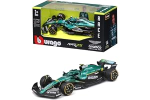 Bburago - F1 Aston Martin AMR25 Formula 1 2025#14 Alonso, Diecast-modellbil i skala 1:43, officiell Aston Martin-replika, rea