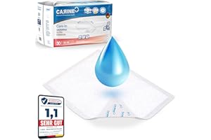 CARINE MEDICAL & PERSONALIZED HEALTH Premium Einweg Inkontinenz-Unterlagen - 30 Bettunterlagen (60x90cm,1000ml) - saugfähige Inkontinenz-Auflagen - wasserdichte Krankenunterlagen (60x90,1000ml)