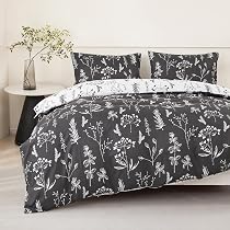 Parure De Lit 140x200cm Motif Botanique Tropical - Housse Couette + Taie 65x65cm - Microfibre Réversible
