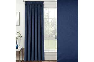 Enhanced Living Velvet Navy Thermal 100% Blackout Door Curtain Panel with Tape Top - 66 x 84 Inch (168 x 214cm) - Supersoft Energy Saving & Noise Reducing Curtain for Living Room & Bedroom.