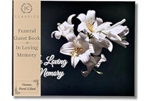 JC CLASSICS Funeral Memory Book | Condolence Book | Memorial Guest Book | Guest Book for Funeral Hardcover | Guestbook for Celebration of Life Memorial Service | Book of Condolence with Memory Table Card Sign