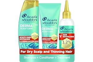 Head & Shoulders Anti-Dandruff DermaX Pro Shampoo and Conditioner Set with Hair Growth Serum. For Dry Scalp and Thinning Hair to Revitalise Scalp and Strengthen Hair, Prevents Hair Loss from Breakage