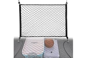 WANGDEFU Car Cargo Net,Adjustable Organizer Storage Net,60 x 40cm Elastic Nylon Mesh Baggage Organizer,Cargo Boot Netting Universal Fit for Luggage,Car Boot,Trunk,Vehicle,Van,SUV,4 Hooks Included (60 x 40cm)